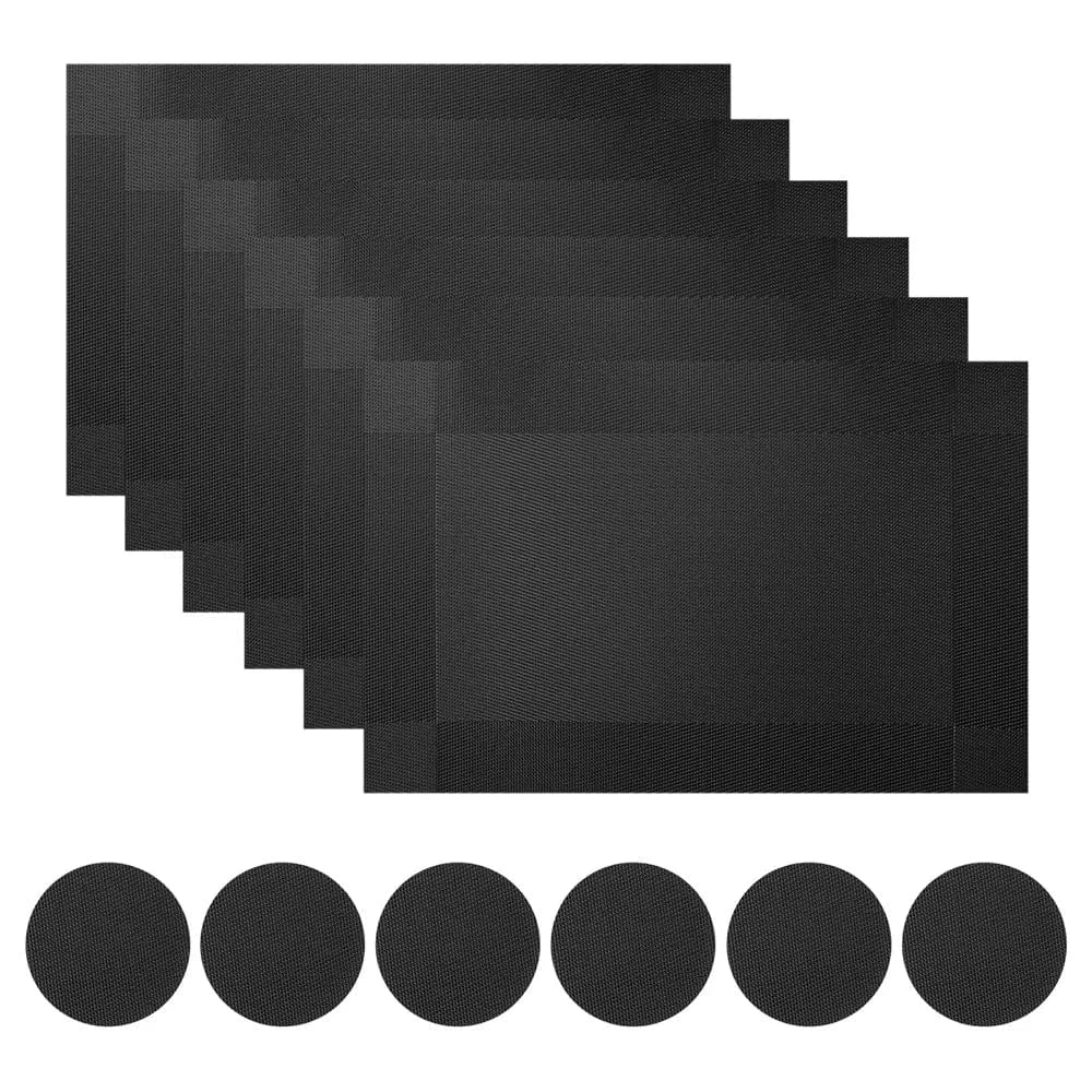 Set de table noir rectangulaire | Moderne | Joli Set de Table