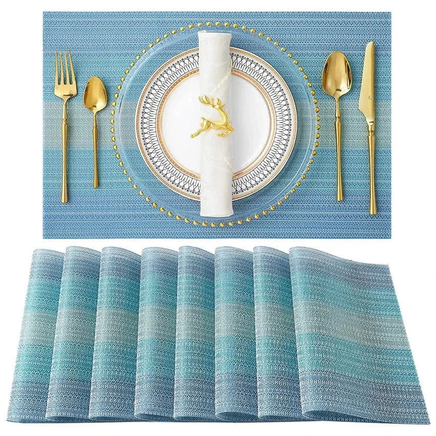 Set de table plastique bleu | Ciel | Joli Set de Table H / 8pcs set
