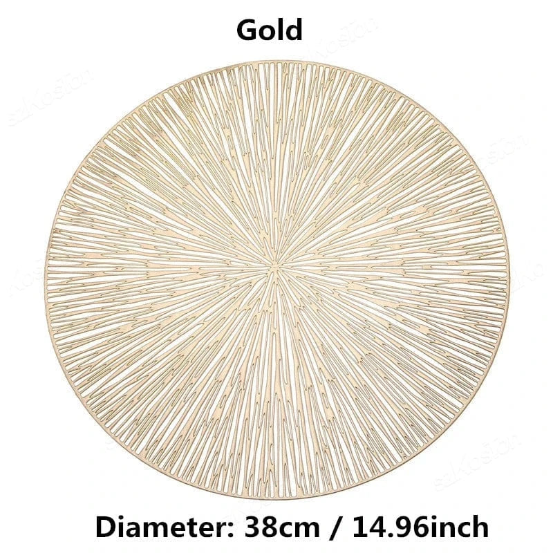 Set de table plastique rond | Joli Set de Table Or / 38cm