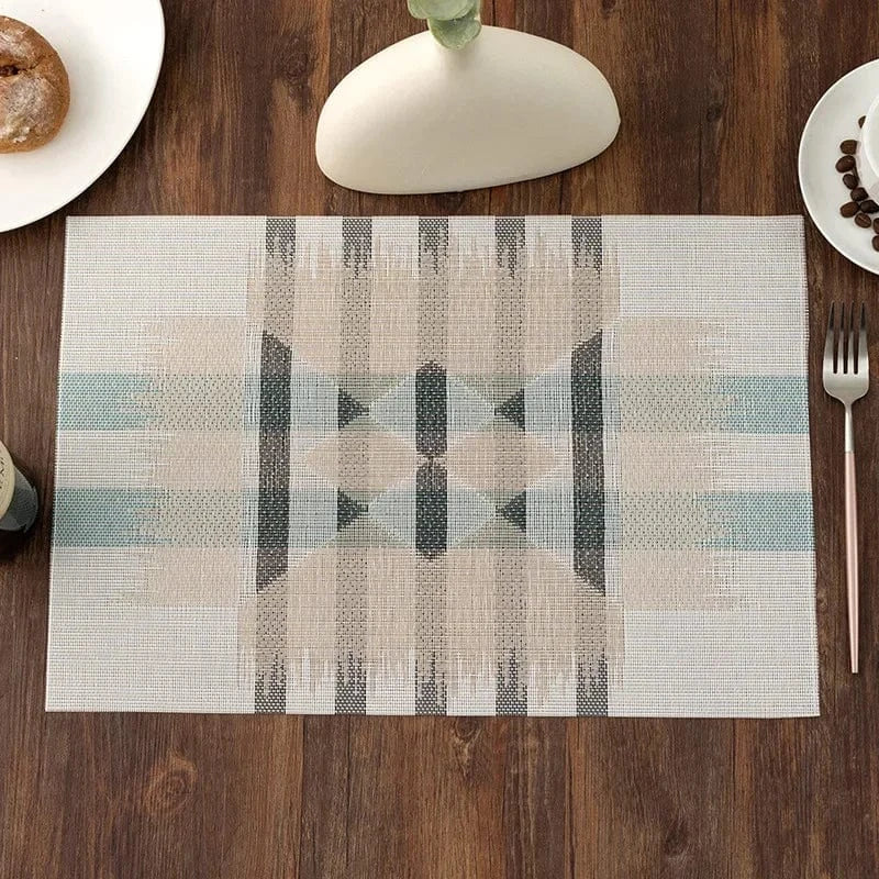 Set de table pvc design | Géométrique | Joli Set de Table B-Black / 2PC / 30X45CM