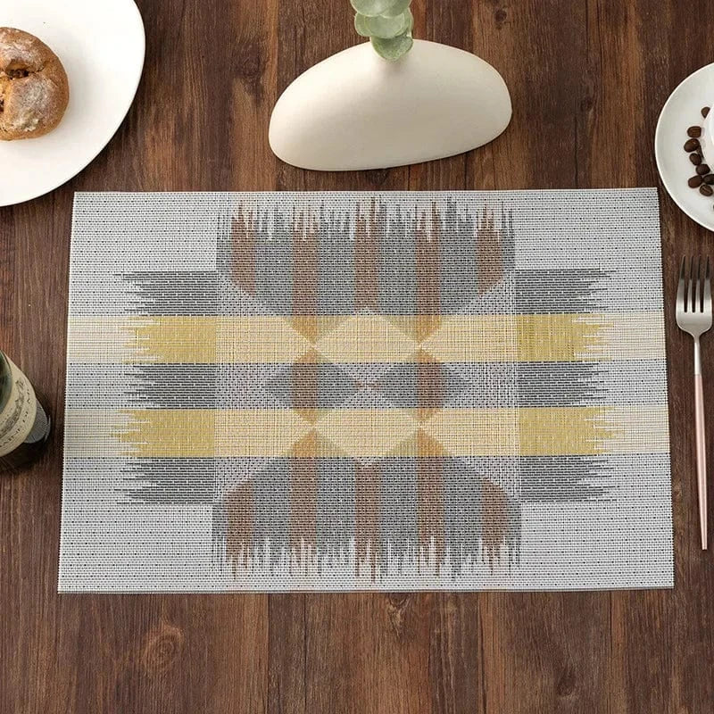 Set de table pvc design | Géométrique | Joli Set de Table B-Grey / 2PC / 30X45CM