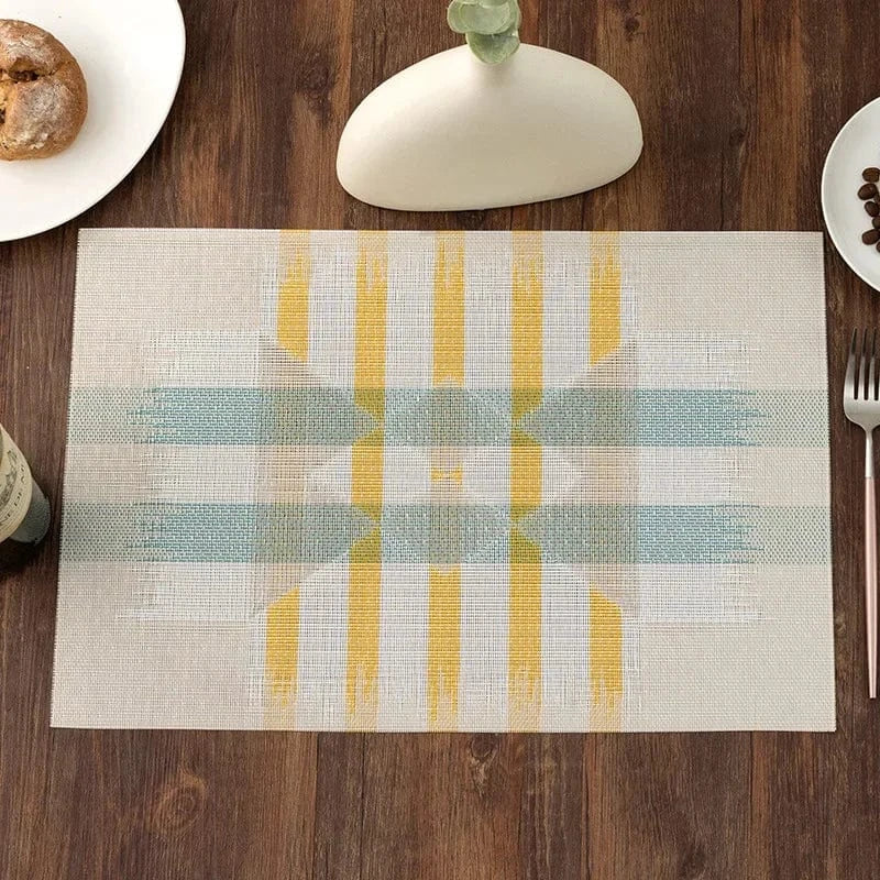 Set de table pvc design | Géométrique | Joli Set de Table B-Yellow / 4PC / 30X45CM