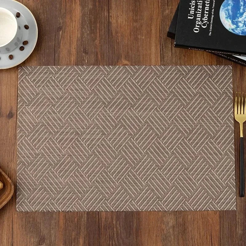 Set de table rectangulaire argenté | Design panier | Joli Set de Table Camel noir / 2PC / 30X45CM