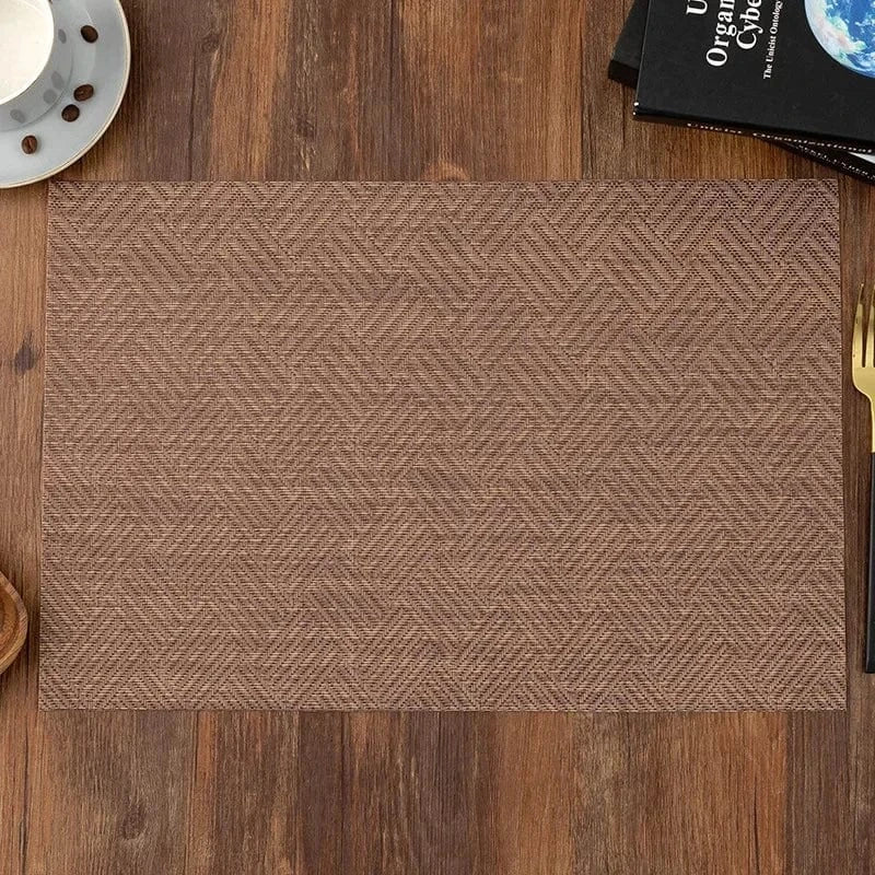 Set de table rectangulaire argenté | Design panier | Joli Set de Table Café / 2PC / 30X45CM