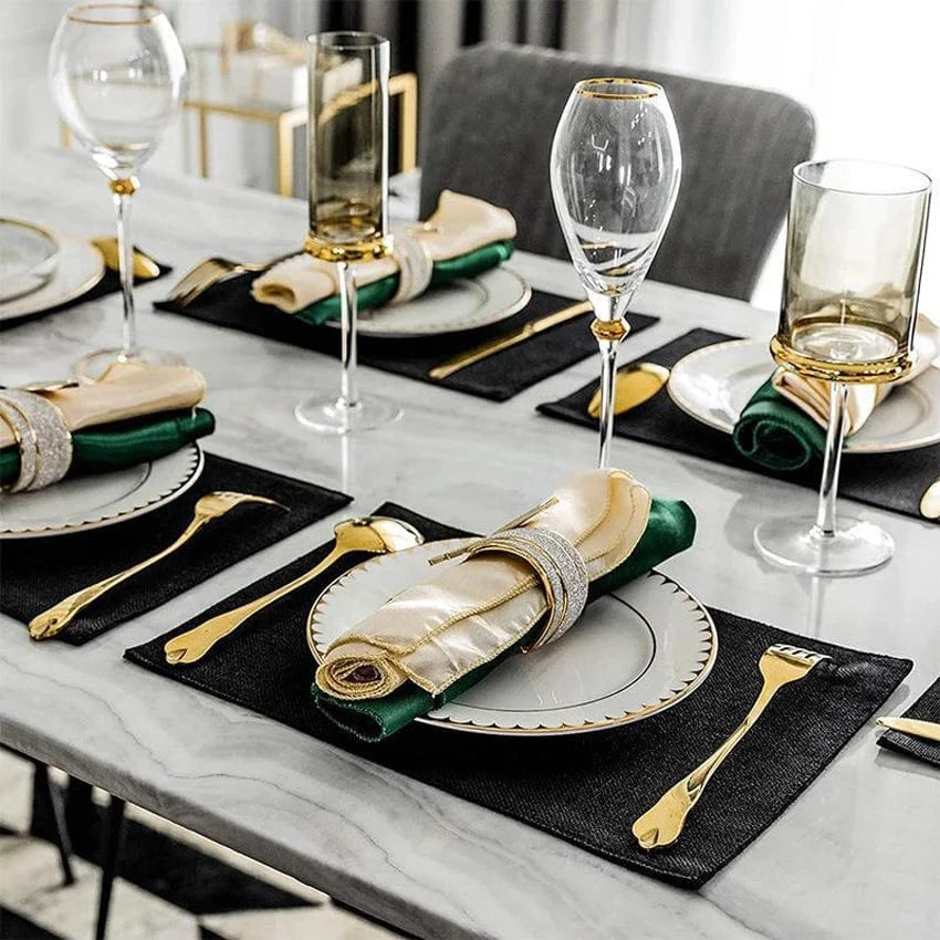 Set de table rectangulaire en lin | Dîner | Joli Set de Table