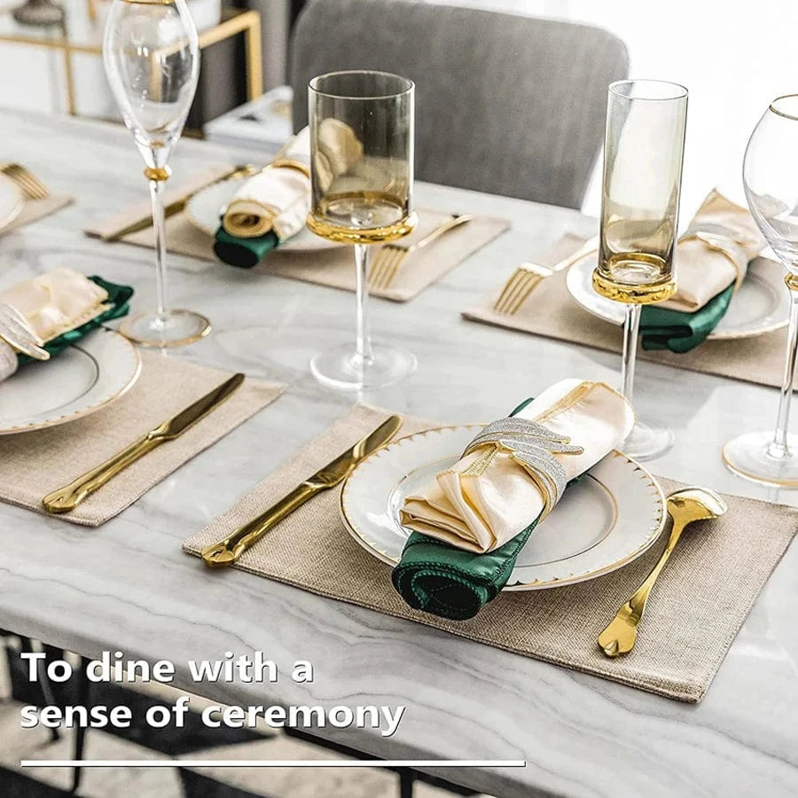 Set de table rectangulaire en lin | Dîner | Joli Set de Table