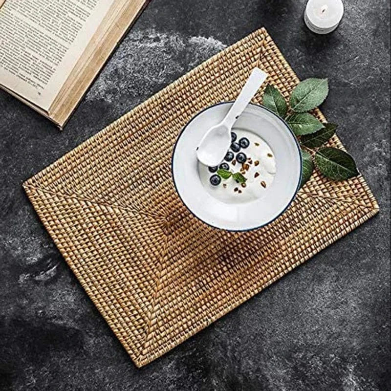 Set de table rectangulaire en rotin | Simple | Joli Set de Table Rotin / 40x30cm