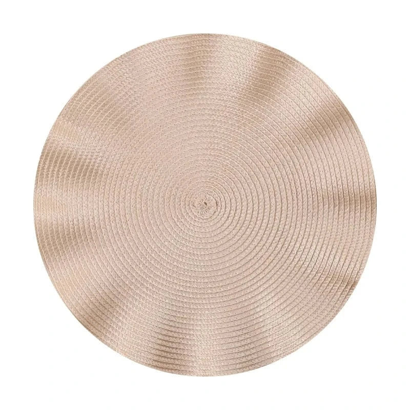 Set de table rigide rond | Joli Set de Table beige / CHINA
