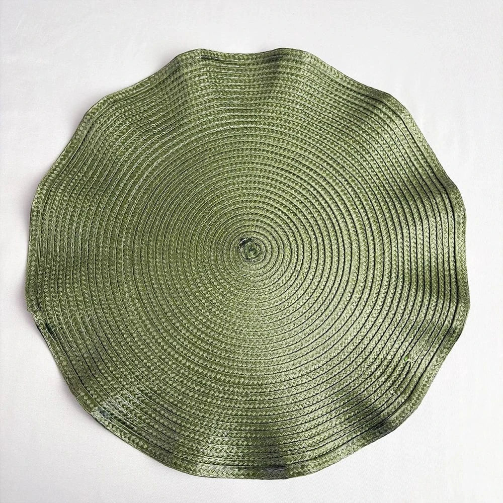 Set de table rigide rond | Joli Set de Table olive green / CHINA