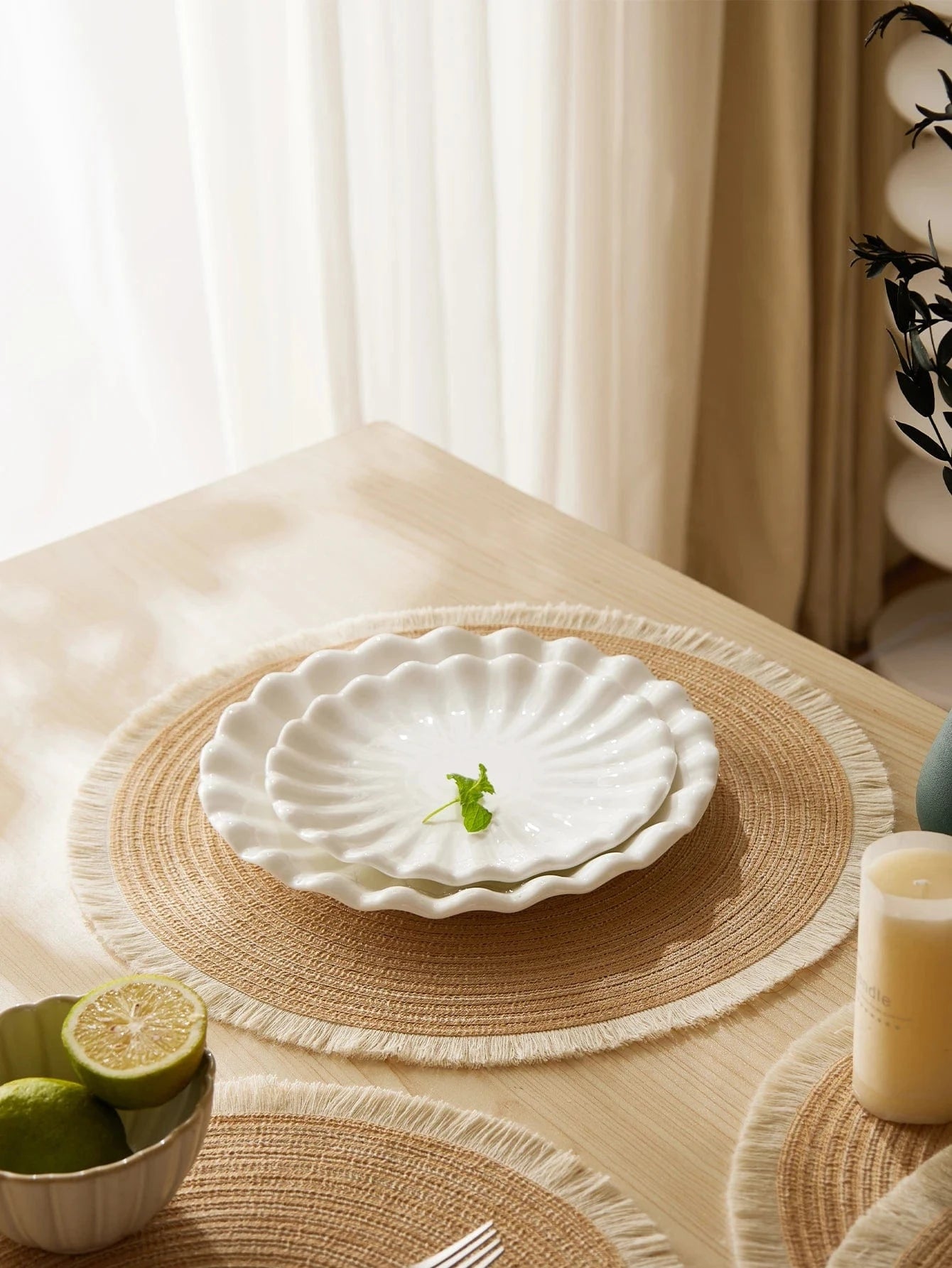 Set de table rond beige | Joli Set de Table