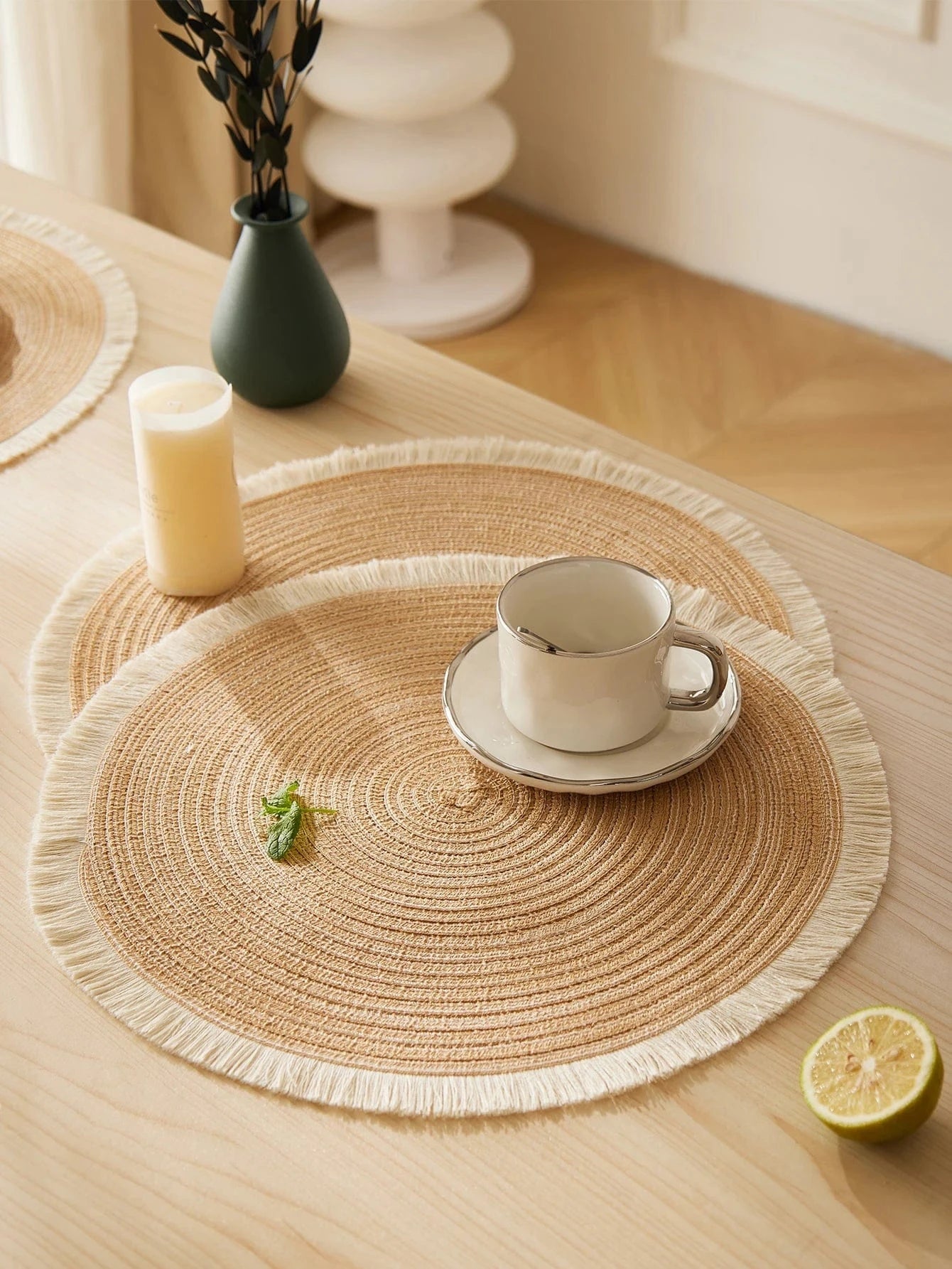 Set de table rond beige | Joli Set de Table