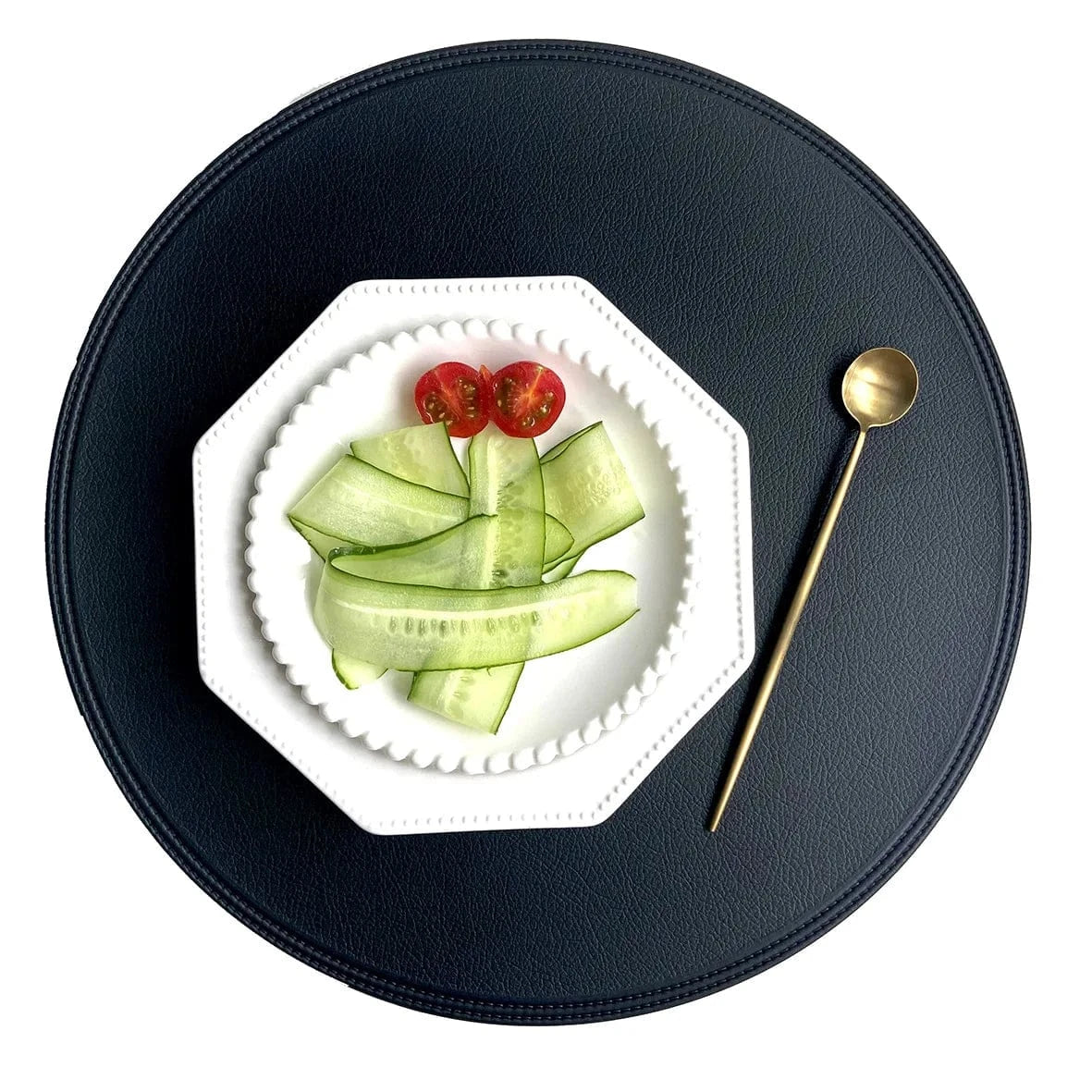Set de table rond coloré | Joli Set de Table Noir / 38cm Rond