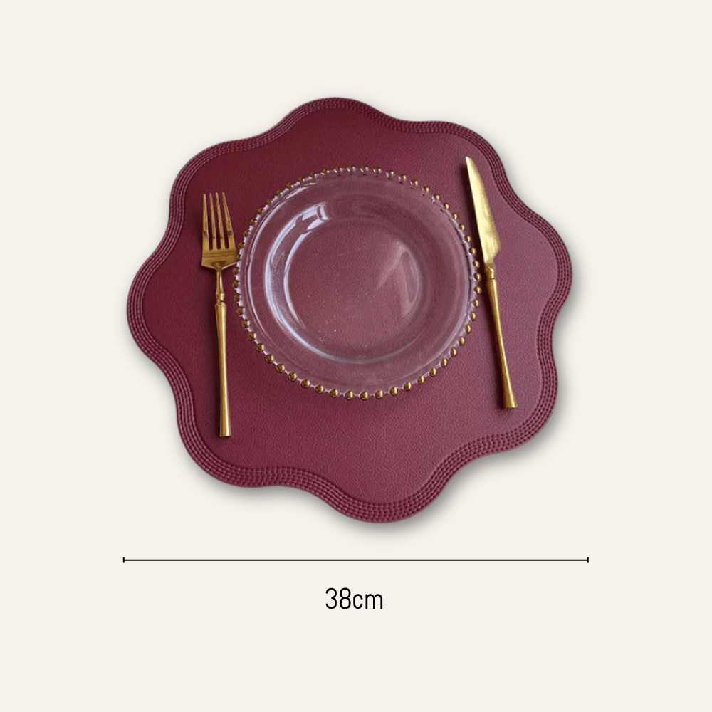Set de table rond cuir | Fleur | Joli Set de Table