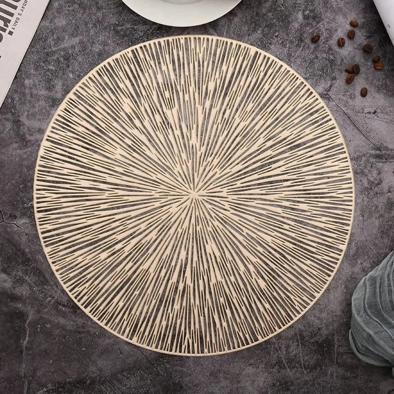 Set de table rond | Design or | Joli Set de Table Or 38cm 1 / 4PCS
