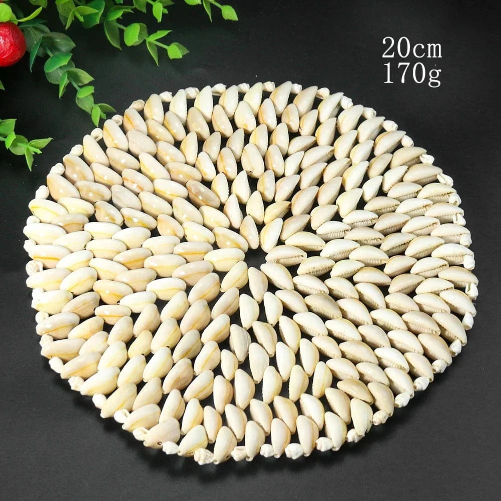 Set de table rond en coquillage | Joli Set de Table 1 pièce ronde de 20 cm / M