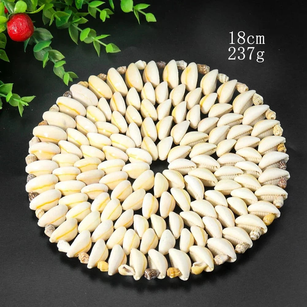Set de table rond en coquillage | Joli Set de Table 1 pièce ronde de 18 cm / M