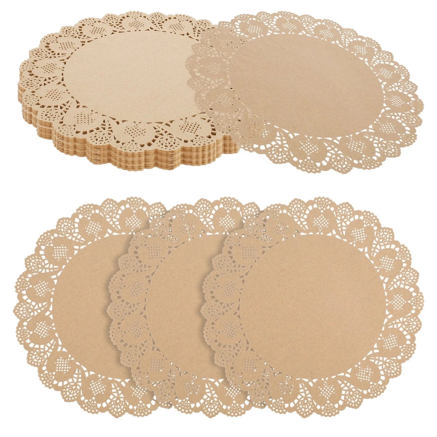 Set de table rond en papier | Joli Set de Table Brun / 34cm