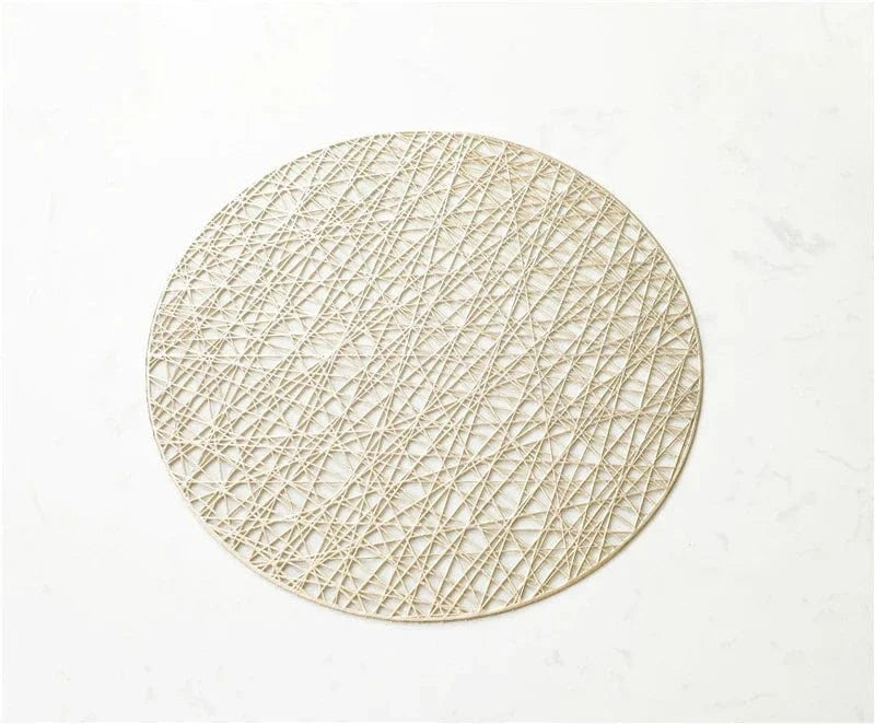Set de table rond en pvc | Joli Set de Table Or irrégulier / Diamètremètre 38cm / Rond