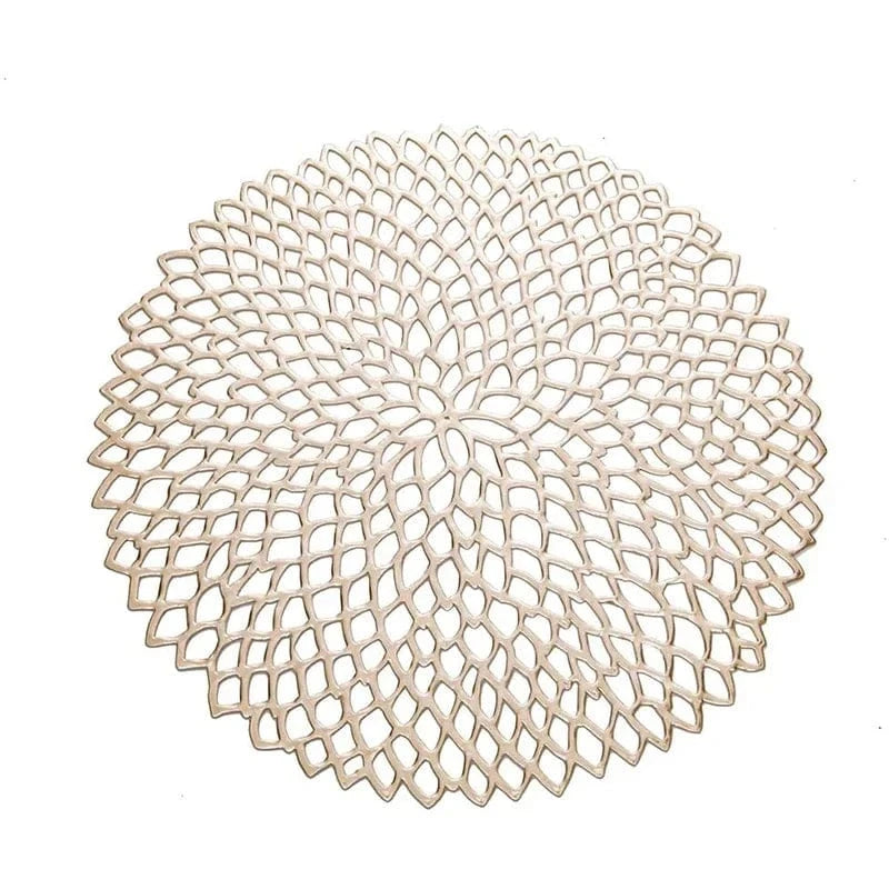 Set de table rond en pvc | Joli Set de Table Or clair 007 / Diamètremètre 38cm / Rond