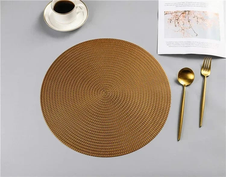 Set de table rond en pvc | Joli Set de Table Bronze / Diamètremètre 38cm / Rond