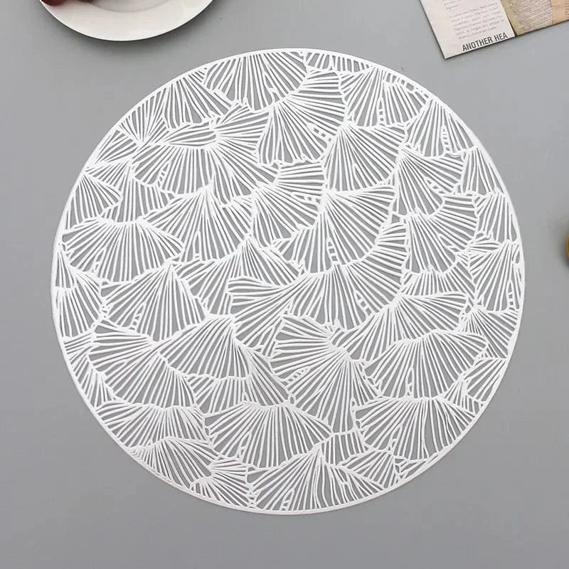 Set de table rond en pvc | Joli Set de Table Argent 009 / Diamètremètre 38cm / Rond