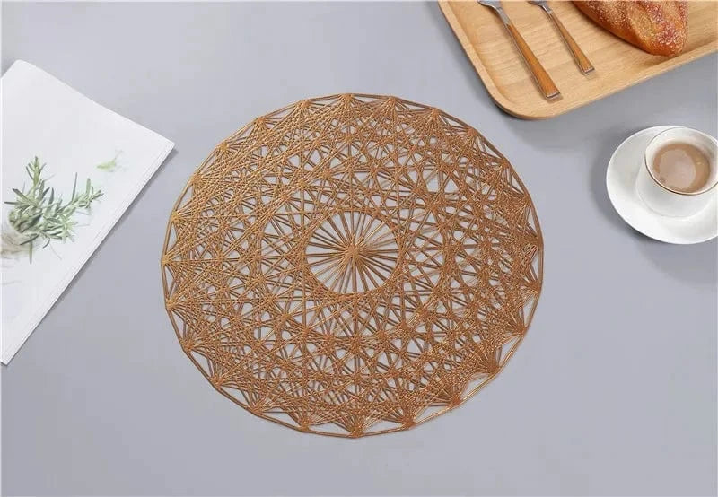 Set de table rond en pvc | Joli Set de Table Cuivre 010 / Diamètremètre 38cm / Rond