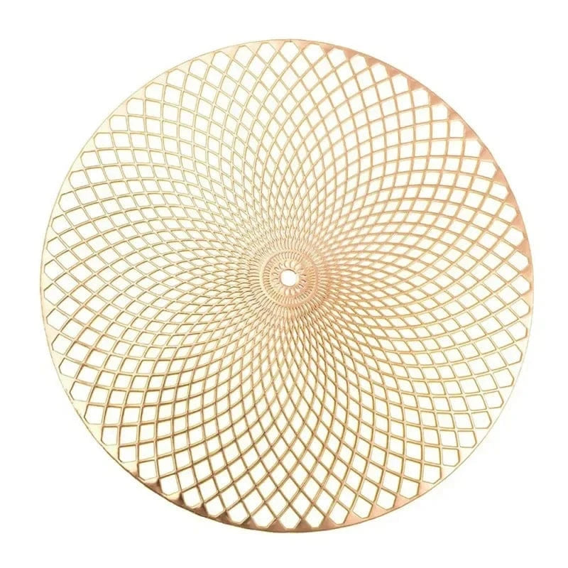 Set de table rond en pvc | Joli Set de Table Or 006 / Diamètremètre 38cm / Rond