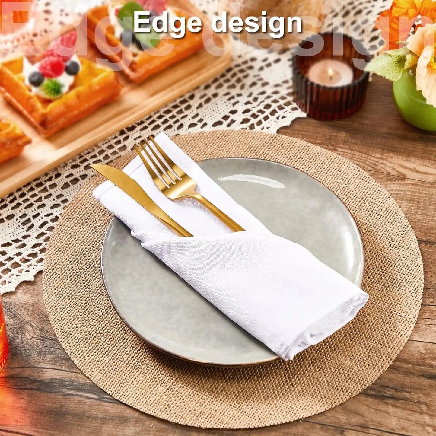 Set de table rond imitation bois | Joli Set de Table