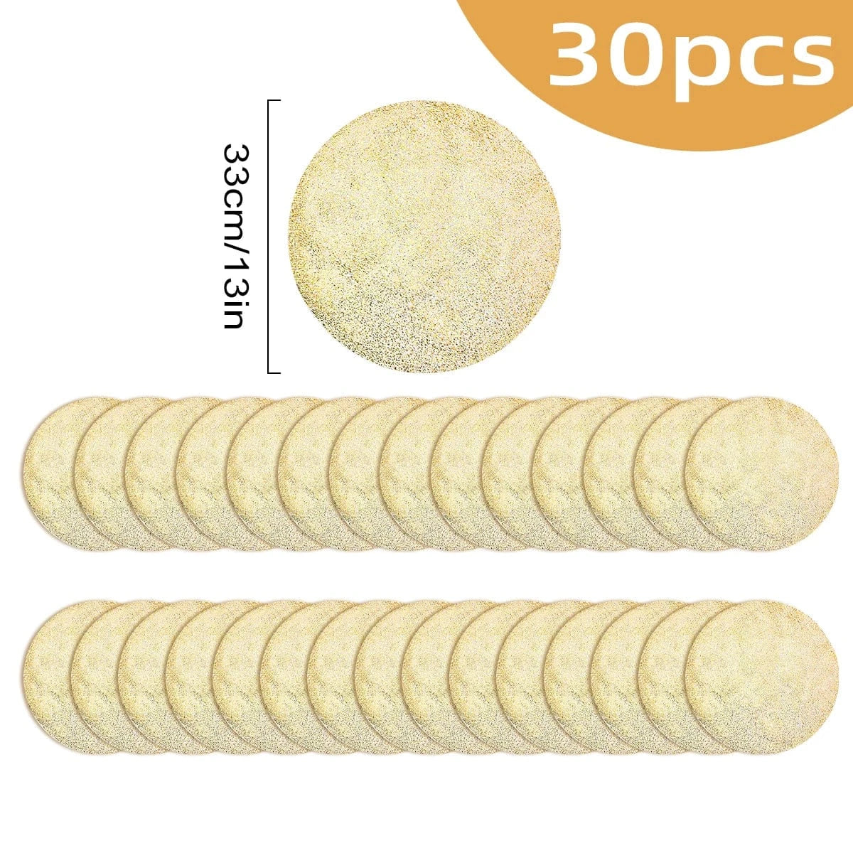 Set de table rond jetable | Joli Set de Table 30 pièces B / 33cm / Rond