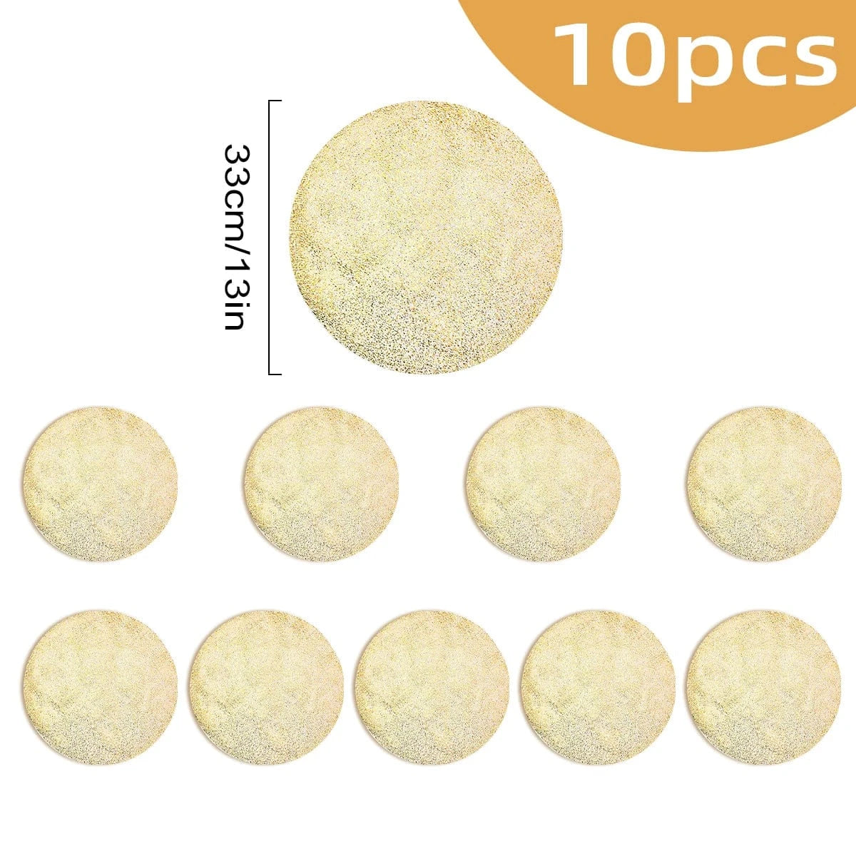 Set de table rond jetable | Joli Set de Table 10 pièces B / 33cm / Rond