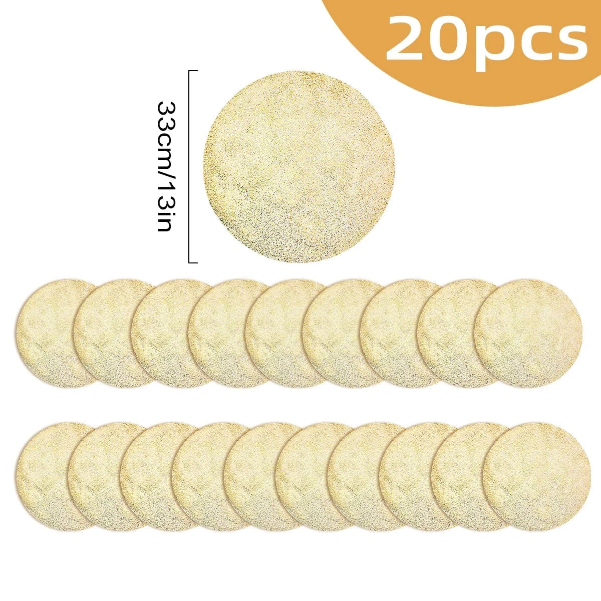 Set de table rond jetable | Joli Set de Table 20 pièces B / 33cm / Rond