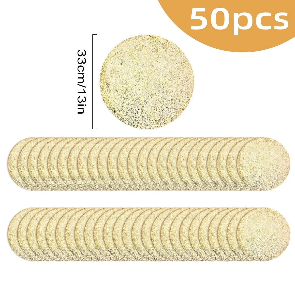 Set de table rond jetable | Joli Set de Table 50 pièces B / 33cm / Rond