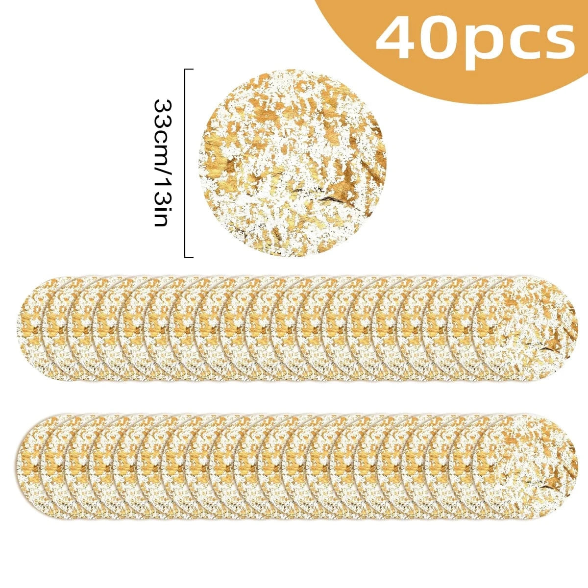 Set de table rond jetable | Joli Set de Table 40 pièces A / 33cm / Rond