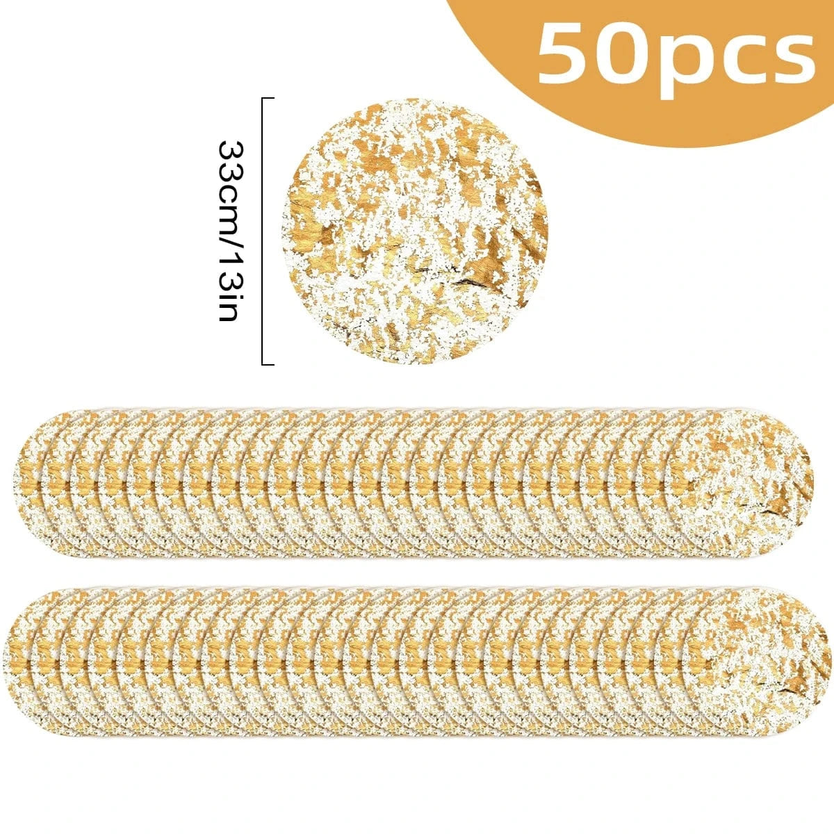 Set de table rond jetable | Joli Set de Table 50 pièces A / 33cm / Rond