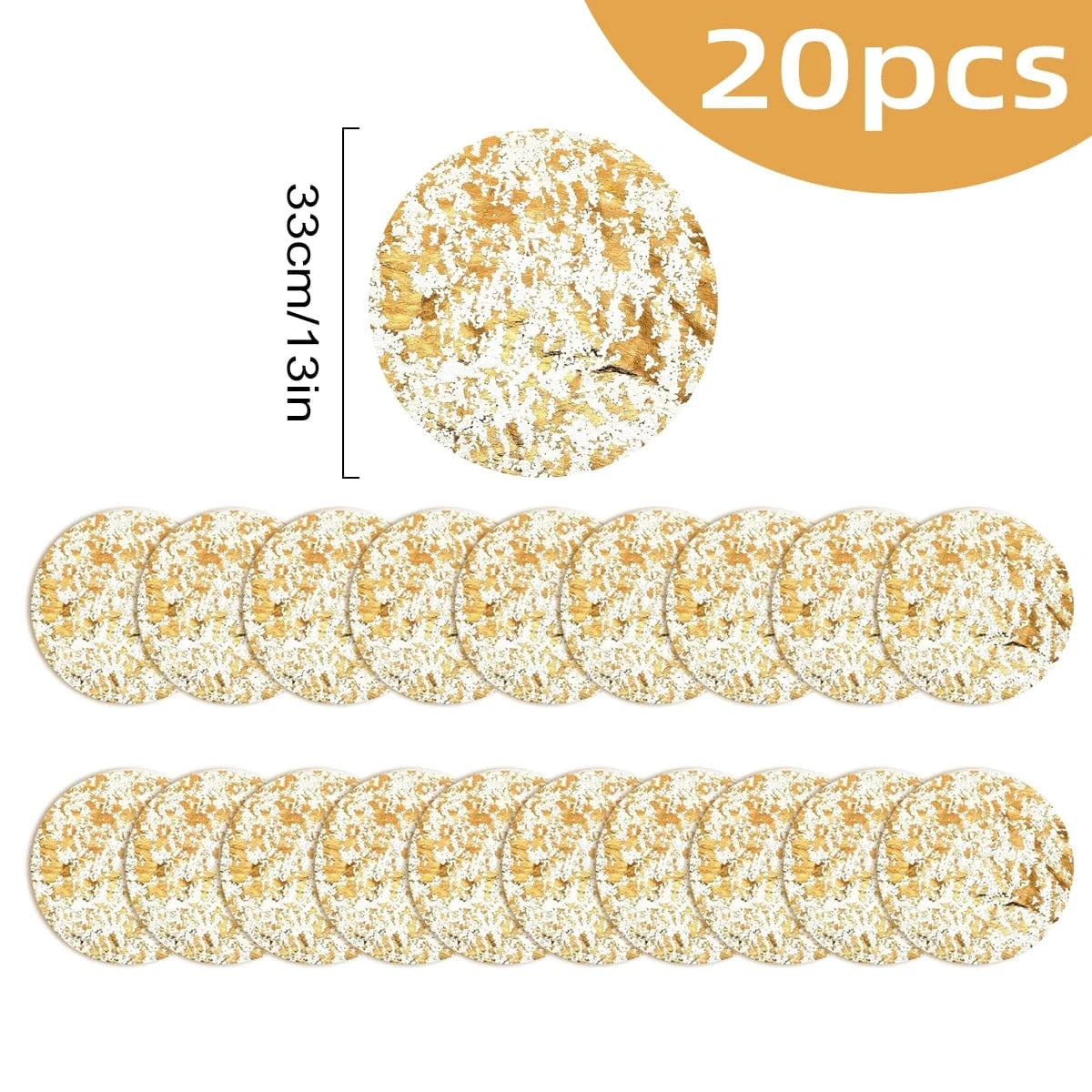 Set de table rond jetable | Joli Set de Table 20 pièces A / 33cm / Rond