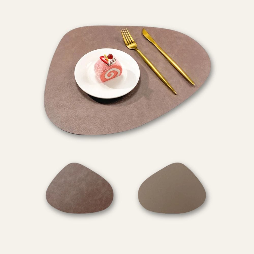 Set de table simili cuir | Luxe | Joli Set de Table Café noir / 42.5x34cm / Lot de 1 pièce