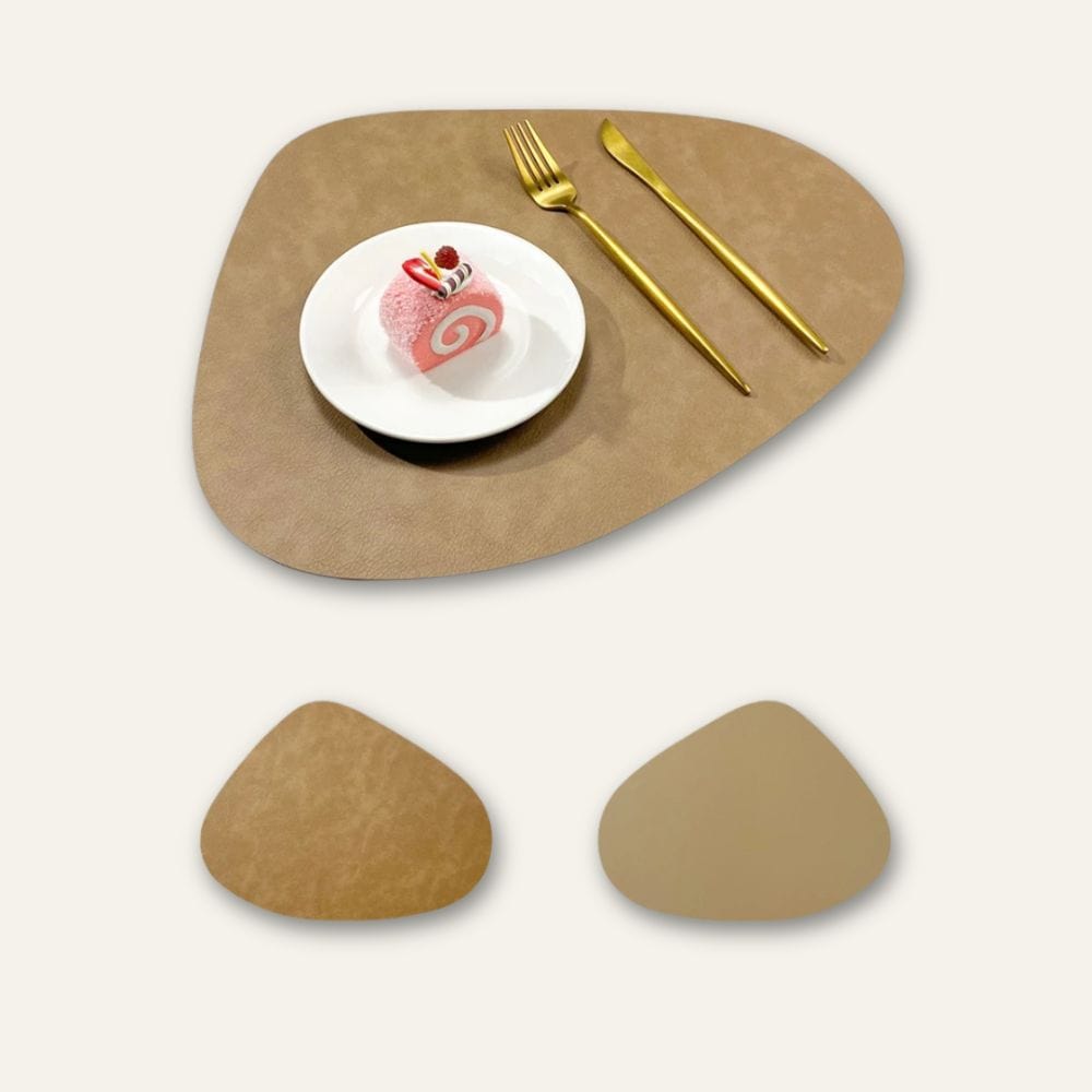 Set de table simili cuir | Luxe | Joli Set de Table Café léger / 42.5x34cm / Lot de 1 pièce