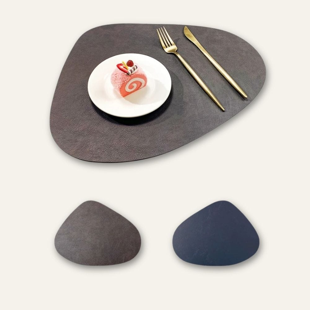 Set de table simili cuir | Luxe | Joli Set de Table Marron foncé-noir / 42.5x34cm / Lot de 1 pièce