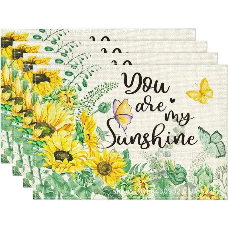 Set de table tissu | Hello summer | Joli Set de Table 1 / 4PC-32X42cm