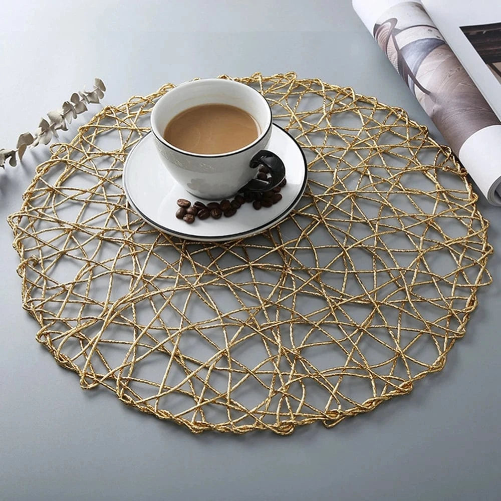 Set de table tressé métallisé | Joli Set de Table