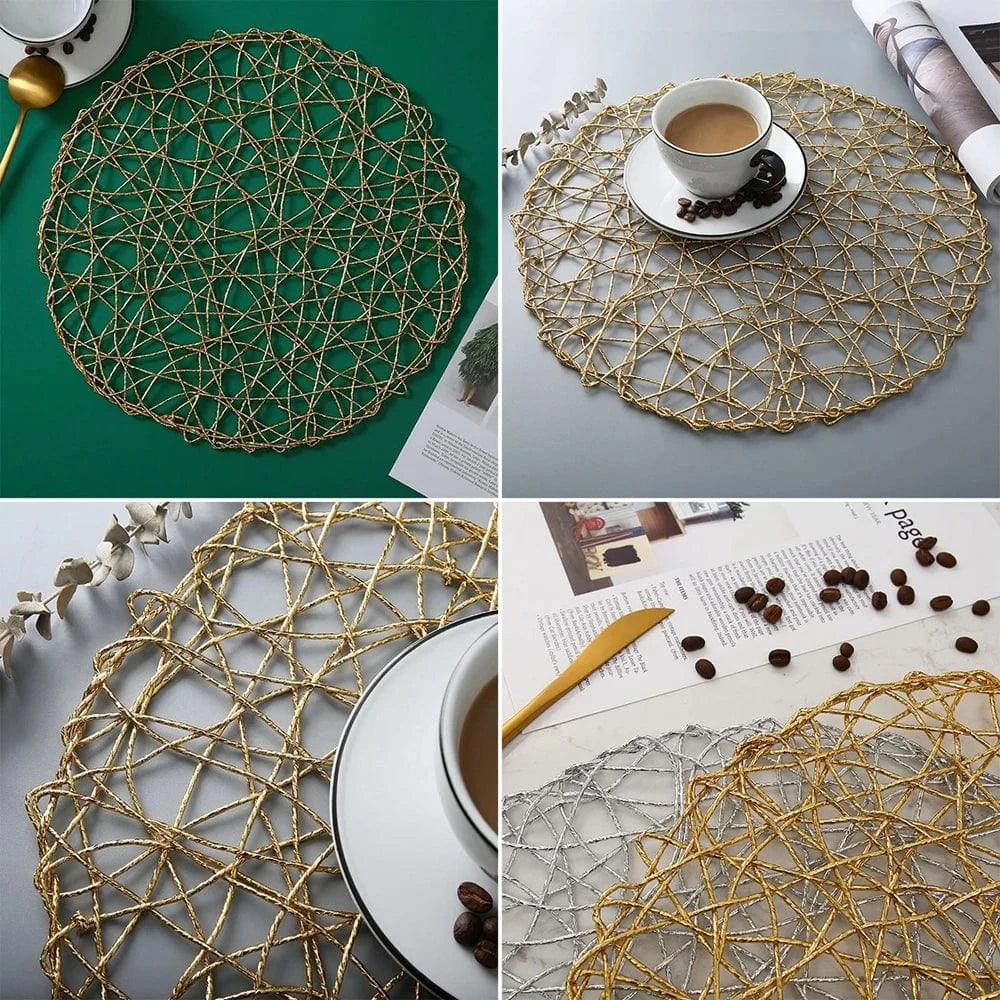 Set de table tressé métallisé | Joli Set de Table