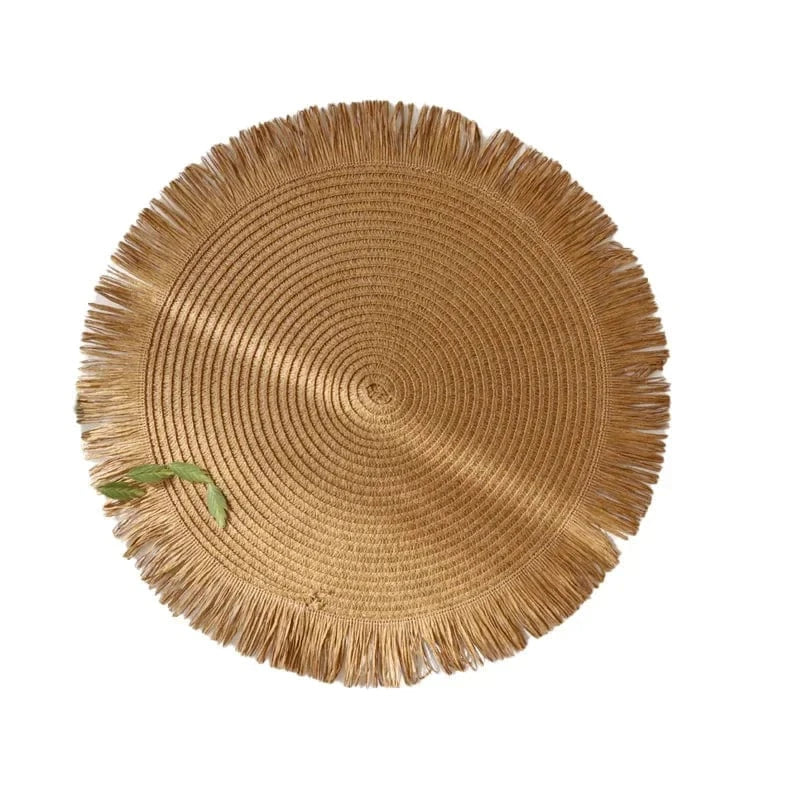 Set de table tressé rond | Joli Set de Table Brun / Diamètremètre 38cm