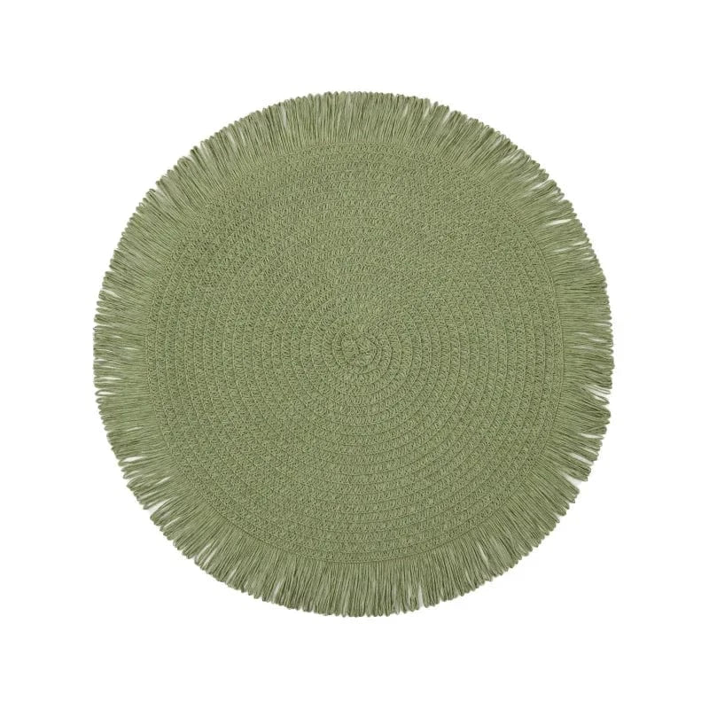 Set de table tressé rond | Joli Set de Table Vert / Diamètremètre 38cm