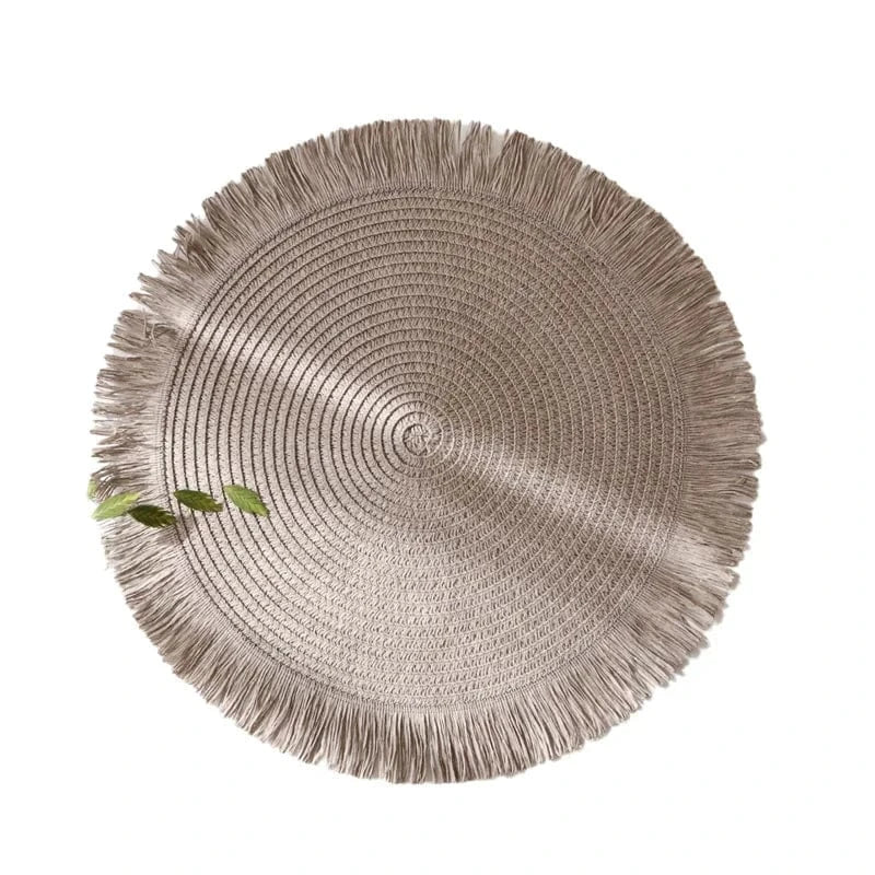 Set de table tressé rond | Joli Set de Table Gris / Diamètremètre 38cm