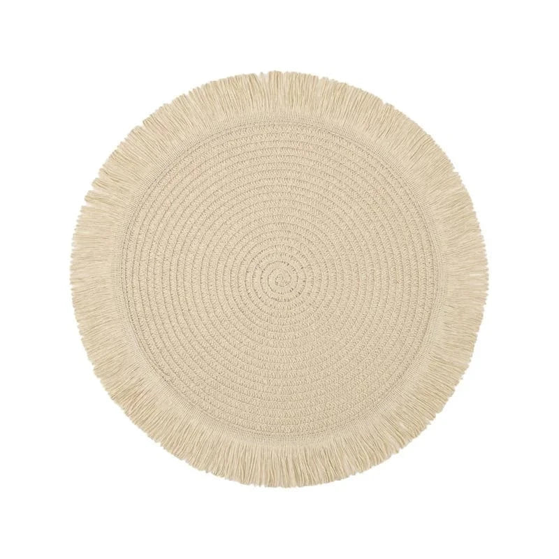 Set de table tressé rond | Joli Set de Table Beige / Diamètremètre 38cm