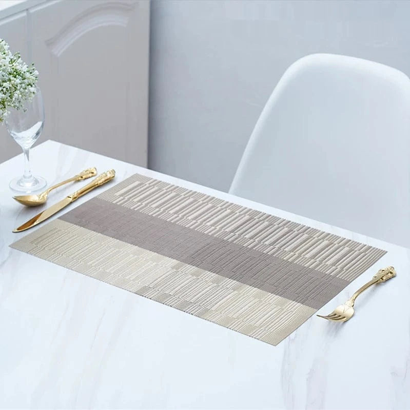 Set de table vinyle | Lavable | Joli Set de Table Beige / 4 slices (30x45cm) / Rectangulaire