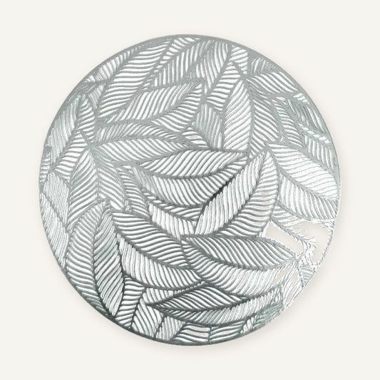 Set de table rond en pvc sur fond beige