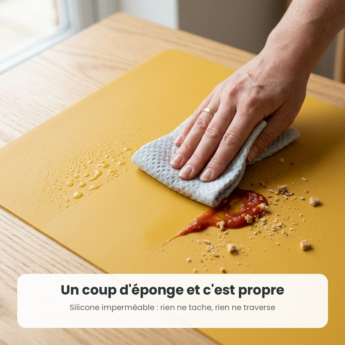 Set de table en silicone imperméable nettoyé d'un coup d'éponge
