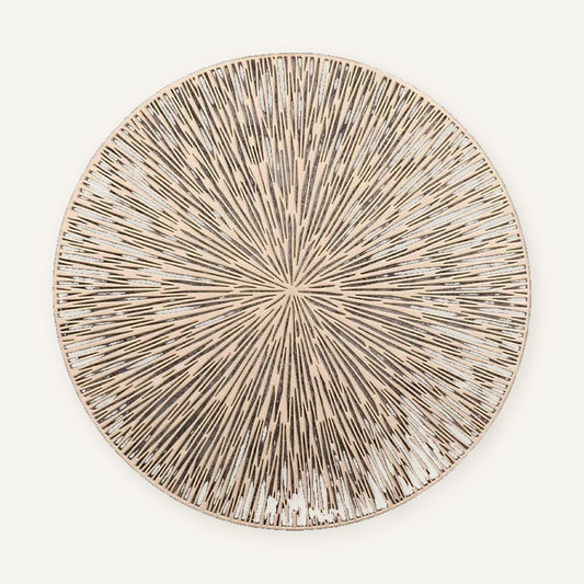 Set de table rond | Design or sur fond beige