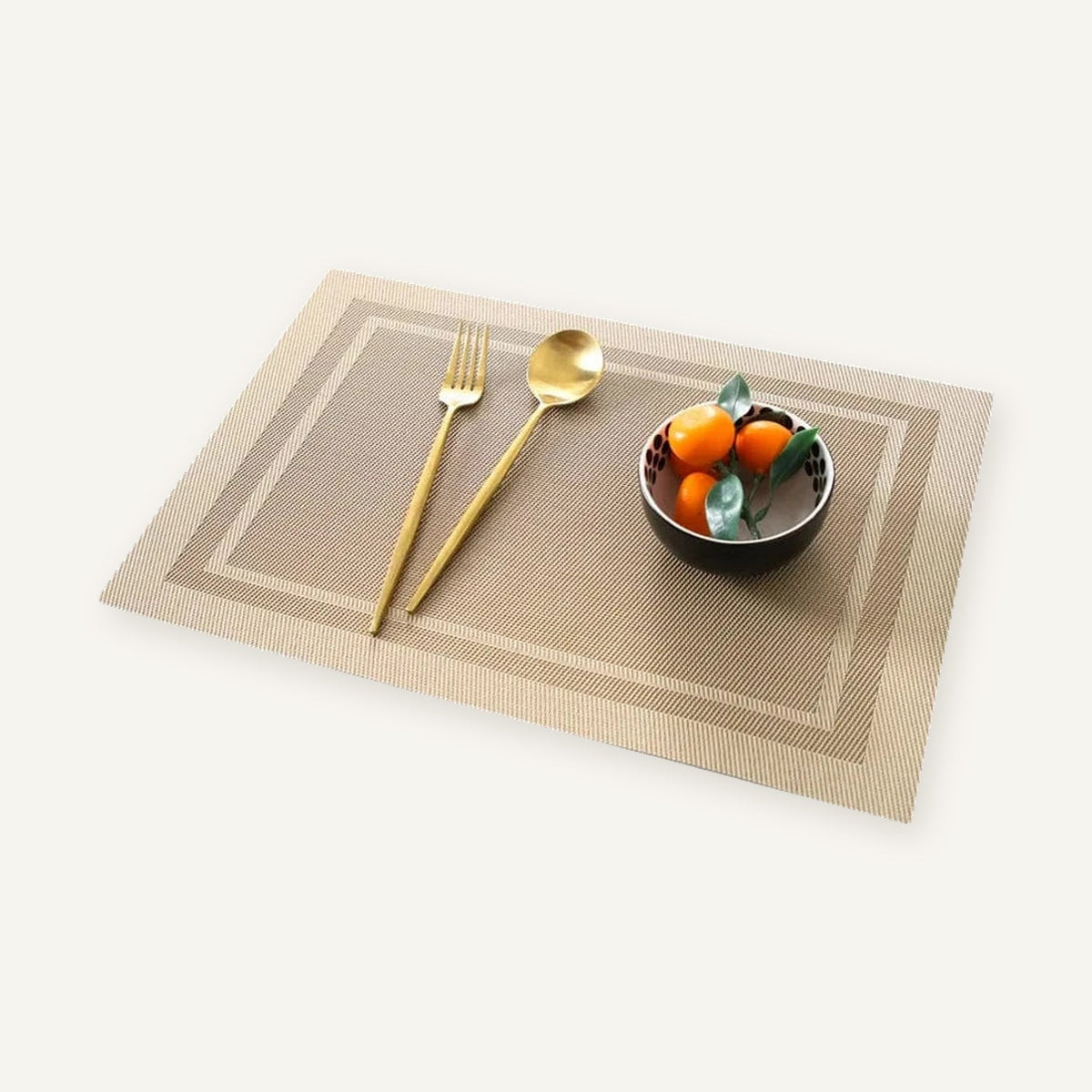 Set de table beige rectangulaire | Moderne antidérapant sur fond beige